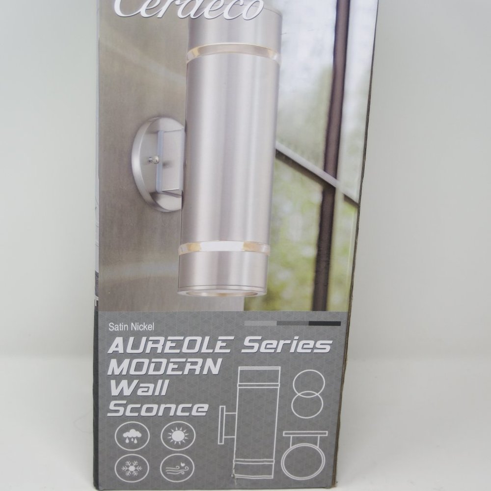 Cerdeco Modern Wall Sconce Satin Nickel Finish